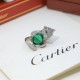 Emerald Leopard Ring  [925] One of the symbols of the Cartier brand  Latest Hot Cartier Leopard Emerald Gemstone Ring Cartier's classic masterpieces, enduring Legendary classics, always popularNo need to say more Origina