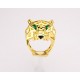 Cartier Leopard Head Skeletonized Leopard Head Men's Ring in Asian Gold, European and American style for men and women. American code 6-7-8-9-