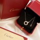 Cartier Cartier new Love series row diamonds double ring necklace Selected Germany imported s925 sterling silver material plating thick gold using 5a grade high carbon diamonds The highest version on the market No need t