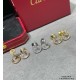 V gold material Cartier mini full diamond stud earrings, according to the 18K real gold goods to create micro-setting technology typing.