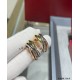 V gold material Split-color plating Cartier large three rings without diamond earrings, another classic, perfect interpretation of symmetrical aesthetics Elegant and generous. Wearing comfort is high It is not easy to ho