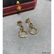 V gold material Cartier triple ring earrings, another classic, ring set Perfect interpretation of symmetrical aesthetics Elegant and generous. Wear comfort is high It is not easy to hook to the items! Real gold texture b