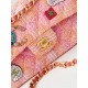 Chanel 24c emblem pink CF  Every accessory is artisanal    Orange and pink gradient tweed ~ really beautiful~Large 23cm