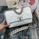 Chane-l small incense 2019 new Model AS1160 2019 fall and winter large diamond lattice tofu bag imported sheepskin single mouth bag Ancient silver white lat gold 3 kinds of metal mixed shoulder straps Coarse chain highli