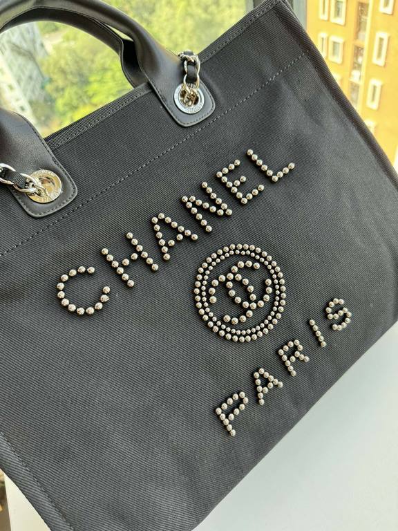 CHANEL 66941 #Large Beach Cowboy Canvas Bag  chanel deauville  SpringSummer Dubai Resort Collection Classic Shopping Bag with Handle Large Mommy Bag Summer Fashion Partner Casual Versatile [Delightful] More and more natu