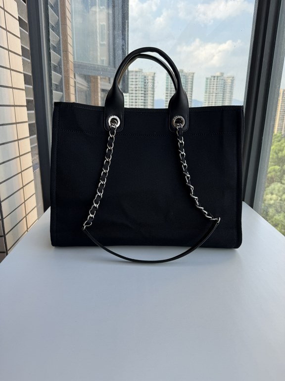 CHANEL 66941 #Large Beach Cowboy Canvas Bag  chanel deauville  SpringSummer Dubai Resort Collection Classic Shopping Bag with Handle Large Mommy Bag Summer Fashion Partner Casual Versatile [Delightful] More and more natu