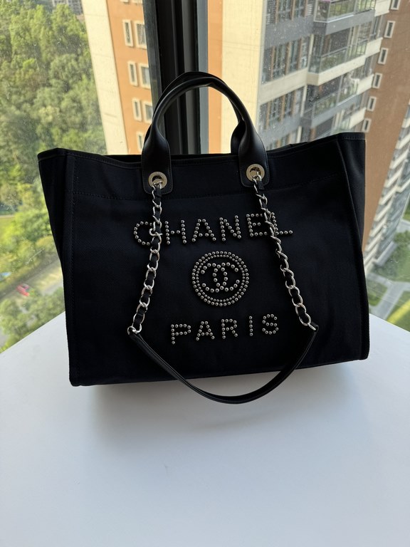 CHANEL 66941 #Large Beach Cowboy Canvas Bag  chanel deauville  SpringSummer Dubai Resort Collection Classic Shopping Bag with Handle Large Mommy Bag Summer Fashion Partner Casual Versatile [Delightful] More and more natu