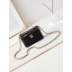 24A limited edition gold chain gold transparent handbag long box bag cosmetic slanting bag with gold transparent handbag lambskin brushed metal hardware, handle exquisite and noble, hand carry slanting shoulder are good 