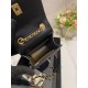 Chane1 Limited Edition New Double C Sheepskin Gold Beads Chain Adjustable Cell Phone Bag Chain Bag A Size 18126