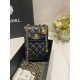 Chane1 Limited Edition New Double C Sheepskin Gold Beads Chain Adjustable Cell Phone Bag Chain Bag A Size 18126