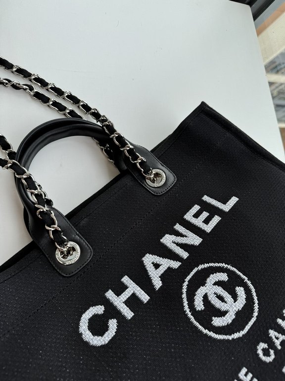 CHANEL 66941 #Large Beach Cowboy Canvas Bag  chanel deauville  SpringSummer Dubai Resort Collection Classic Shopping Bag with Handle Large Mommy Bag Summer Fashion Partner Casual Versatile [Delightful] More and more natu