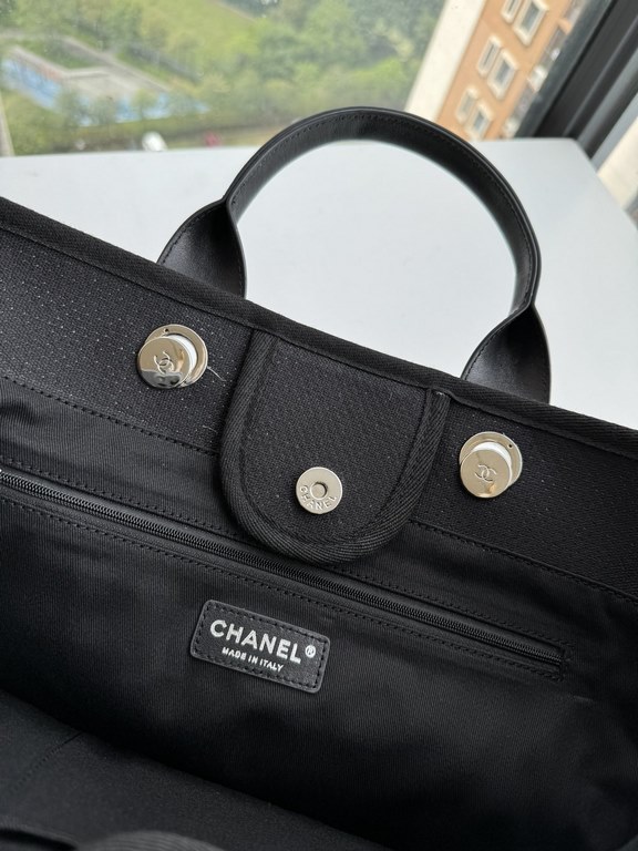 CHANEL 66941 #Large Beach Cowboy Canvas Bag  chanel deauville  SpringSummer Dubai Resort Collection Classic Shopping Bag with Handle Large Mommy Bag Summer Fashion Partner Casual Versatile [Delightful] More and more natu