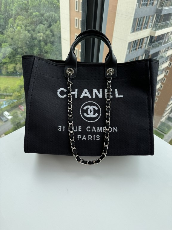 CHANEL 66941 #Large Beach Cowboy Canvas Bag  chanel deauville  SpringSummer Dubai Resort Collection Classic Shopping Bag with Handle Large Mommy Bag Summer Fashion Partner Casual Versatile [Delightful] More and more natu