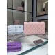 23K New Liao color rhinestone handle organza bag Double WOC rhinestone with cowhide AY Size18.5×11×6cm