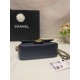 chane1 fall and winter adjustable buckle cell phone bagLitchi grain dark blue pearl leather Golden buckle adjustable buckle   adjust the length of the size more appropriateIt can put down your cell phone as well as other