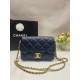 chane1 fall and winter adjustable buckle cell phone bagLitchi grain dark blue pearl leather Golden buckle adjustable buckle   adjust the length of the size more appropriateIt can put down your cell phone as well as other