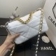 Chane-l small incense 2019 new Model AS1160 2019 fall and winter large diamond lattice tofu bag imported sheepskin single mouth bag Ancient silver white lat gold 3 kinds of metal mixed shoulder straps Coarse chain highli