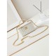 24A limited edition gold chain gold transparent handbag long box bag cosmetic slanting bag with gold transparent handbag lambskin brushed metal hardware, handle exquisite and noble, hand carry slanting shoulder are good 