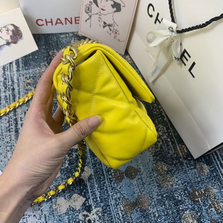 Chane-l small incense 2019 new Model AS1160 2019 fall and winter large diamond lattice tofu bag imported sheepskin single mouth bag Ancient silver white lat gold 3 kinds of metal mixed shoulder straps Coarse chain highli