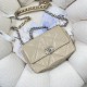 Chane-l small incense 2019 new Model AS1160 2019 fall and winter large diamond lattice tofu bag imported sheepskin single mouth bag Ancient silver white lat gold 3 kinds of metal mixed shoulder straps Coarse chain highli