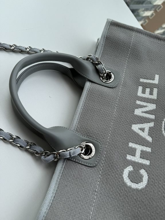 CHANEL 66941 #Large Beach Cowboy Canvas Bag  chanel deauville  SpringSummer Dubai Resort Collection Classic Shopping Bag with Handle Large Mommy Bag Summer Fashion Partner Casual Versatile [Delightful] More and more natu