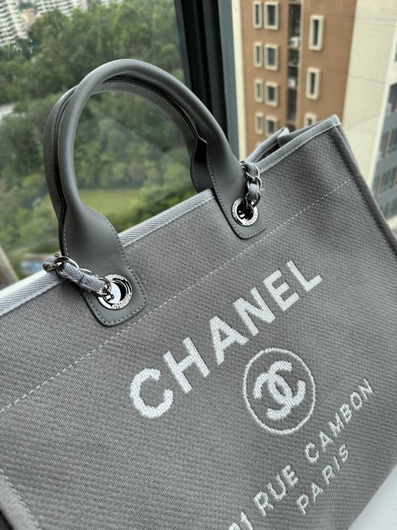 CHANEL 66941 #Large Beach Cowboy Canvas Bag  chanel deauville  SpringSummer Dubai Resort Collection Classic Shopping Bag with Handle Large Mommy Bag Summer Fashion Partner Casual Versatile [Delightful] More and more natu