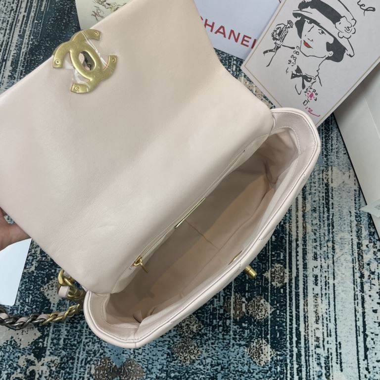 Chane-l small incense 2019 new Model AS1160 2019 fall and winter large diamond lattice tofu bag imported sheepskin single mouth bag Ancient silver white lat gold 3 kinds of metal mixed shoulder straps Coarse chain highli