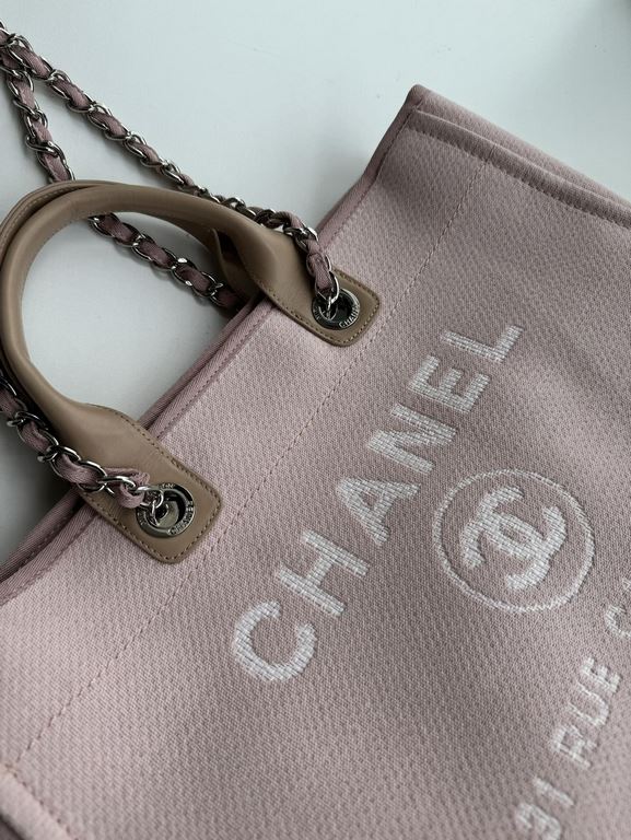 CHANEL 66941 #Large Beach Cowboy Canvas Bag  chanel deauville  SpringSummer Dubai Resort Collection Classic Shopping Bag with Handle Large Mommy Bag Summer Fashion Partner Casual Versatile [Delightful] More and more natu