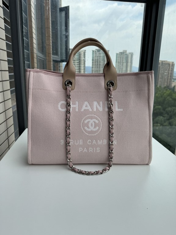 CHANEL 66941 #Large Beach Cowboy Canvas Bag  chanel deauville  SpringSummer Dubai Resort Collection Classic Shopping Bag with Handle Large Mommy Bag Summer Fashion Partner Casual Versatile [Delightful] More and more natu