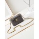 24A limited edition gold chain gold transparent handbag long box bag cosmetic slanting bag with gold transparent handbag lambskin brushed metal hardware, handle exquisite and noble, hand carry slanting shoulder are good 