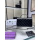 23K New Liao color rhinestone handle organza bag Double WOC rhinestone with cowhide AY Size18.5×11×6cm