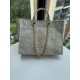 .     A66941 CHANEL Large Tote Beach Bag (Shopper) in Mixed Fiber, Calfskin Leather with Gold Gold Buckles, Size 30 x 39 x 22cm