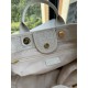 .     A66941 CHANEL Large Tote Beach Bag (Shopper) in Mixed Fiber, Calfskin Leather with Gold Gold Buckles, Size 30 x 39 x 22cm