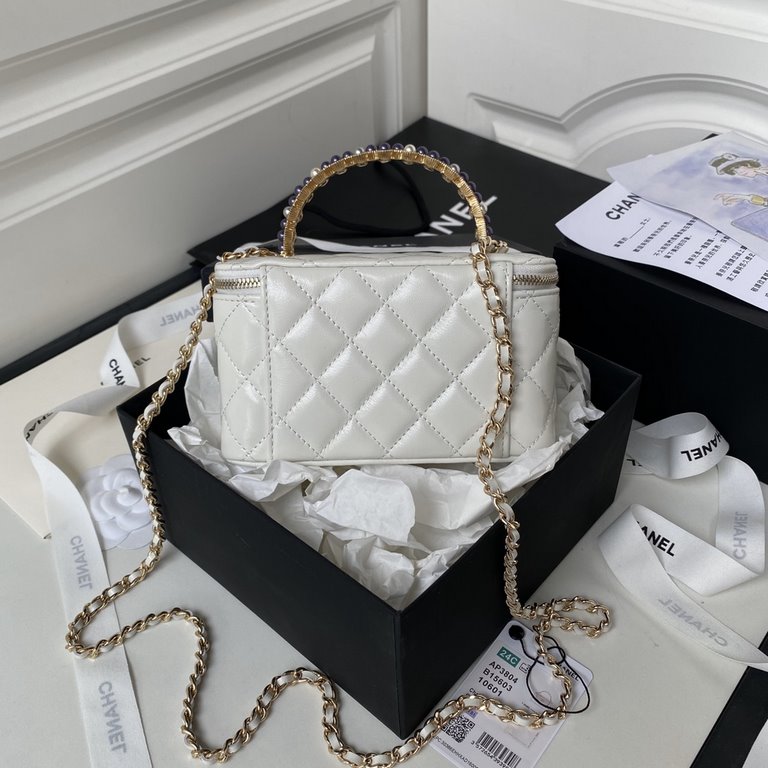 ￥Chane1 24p woc pearl handle A embossed double C  logo high value details full of too exquisite ah wax leather texture look extraordinarily expensive The more you look the more you like this elegant and exquisite design 