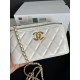 CHANEL23CWOC Double ChainDiamond-patterned gold buckle vintage threaded chain   Cowhide leatherSize 17 Model 96048