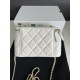 CHANEL23CWOC Double ChainDiamond-patterned gold buckle vintage threaded chain   Cowhide leatherSize 17 Model 96048