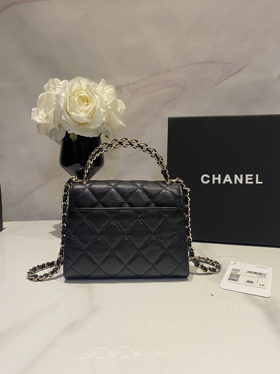 Too small CHANL [23P The season's hottest, hottest Kelly cowhide handle bag]Cross chain hand withdrawals can also be crossbody, too artisticAS3237 Size 10166cm