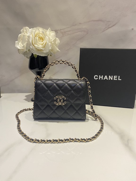 Too small CHANL [23P The season's hottest, hottest Kelly cowhide handle bag]Cross chain hand withdrawals can also be crossbody, too artisticAS3237 Size 10166cm