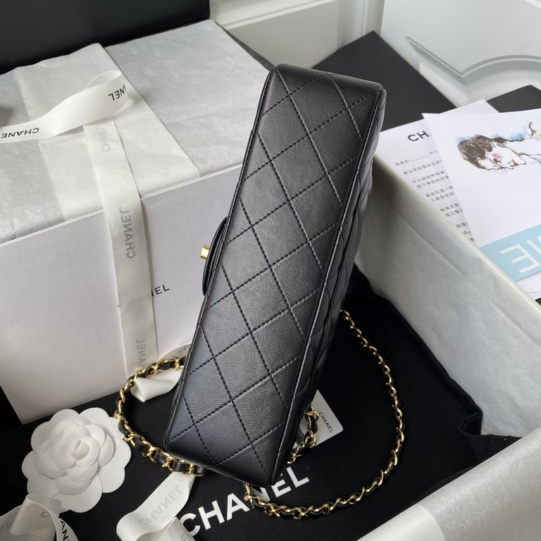 High-end customized products Chane1 Classic Flap Bag A01113. Interpretation of the classic Chane1, elegant, simple, exquisite! Counter synchronization update Latest version ZP perfect version reproduction Medium Size 23c