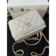 A96060 Chanel 24C Limited Edition Rhinestone Letter Handle Long Box Bag Cosmetic Slanting Bag with Drill Handle Lambskin Brushed Metal Hardware, Logo Letter Handle Exquisite and Noble, Buckle Cover Part of the Leather We