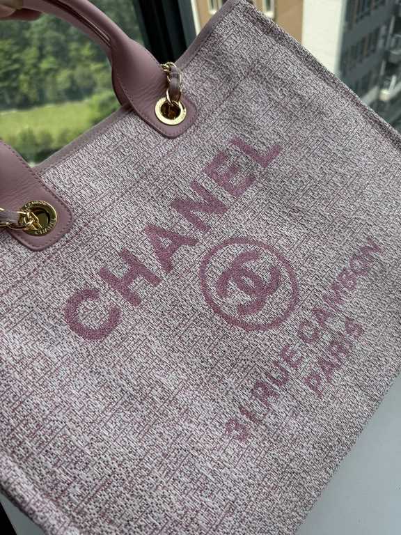 CHANEL 66941 #Large Beach Cowboy Canvas Bag  chanel deauville  SpringSummer Dubai Resort Collection Classic Shopping Bag with Handle Large Mommy Bag Summer Fashion Partner Casual Versatile [Delightful] More and more natu