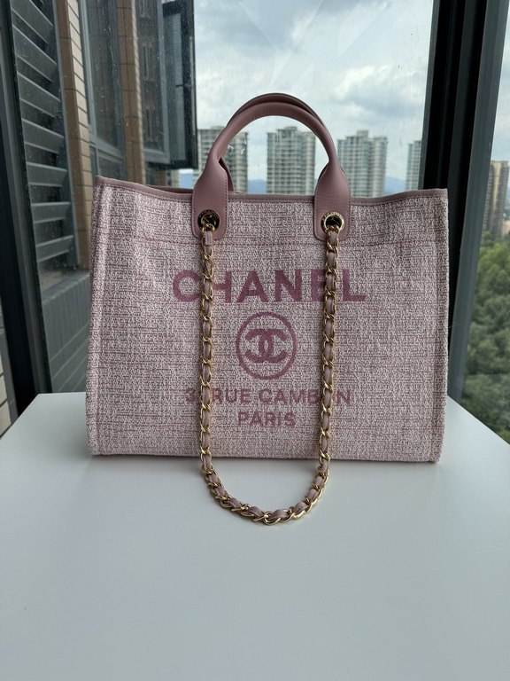 CHANEL 66941 #Large Beach Cowboy Canvas Bag  chanel deauville  SpringSummer Dubai Resort Collection Classic Shopping Bag with Handle Large Mommy Bag Summer Fashion Partner Casual Versatile [Delightful] More and more natu