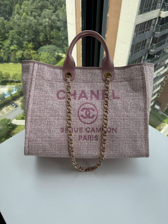 CHANEL 66941 #Large Beach Cowboy Canvas Bag  chanel deauville  SpringSummer Dubai Resort Collection Classic Shopping Bag with Handle Large Mommy Bag Summer Fashion Partner Casual Versatile [Delightful] More and more natu