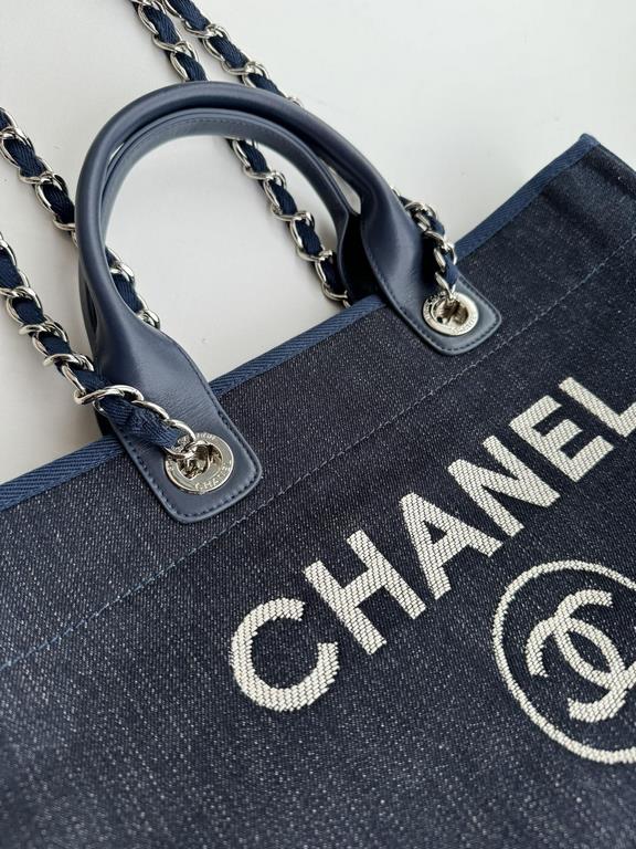 CHANEL 66941 #Large Beach Cowboy Canvas Bag  chanel deauville  SpringSummer Dubai Resort Collection Classic Shopping Bag with Handle Large Mommy Bag Summer Fashion Partner Casual Versatile [Delightful] More and more natu