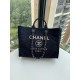 CHANEL 66941 #Large Beach Cowboy Canvas Bag  chanel deauville  SpringSummer Dubai Resort Collection Classic Shopping Bag with Handle Large Mommy Bag Summer Fashion Partner Casual Versatile [Delightful] More and more natu