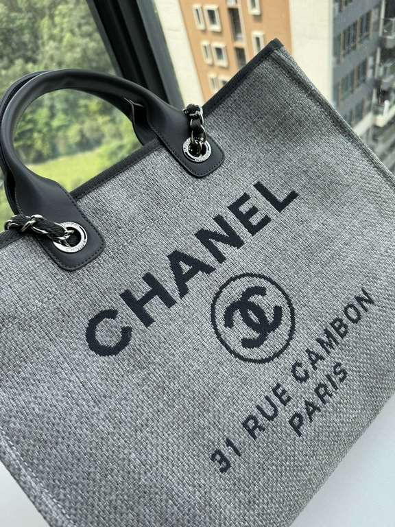 CHANEL 66941 #Large Beach Cowboy Canvas Bag  chanel deauville  SpringSummer Dubai Resort Collection Classic Shopping Bag with Handle Large Mommy Bag Summer Fashion Partner Casual Versatile [Delightful] More and more natu