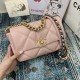 Chane-l small incense 2019 new Model AS1160 2019 fall and winter large diamond lattice tofu bag imported sheepskin single mouth bag Ancient silver white lat gold 3 kinds of metal mixed shoulder straps Coarse chain highli