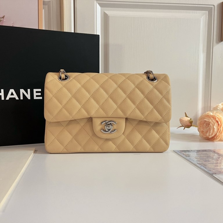 High-end customized products Chane1 Classic Flap Bag A01113. Interpretation of the classic Chane1, elegant, simple, exquisite! Counter synchronization update Latest version ZP perfect version reproduction Medium Size 23c