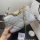 Chane-l small incense 2019 new Model AS1160 2019 fall and winter large diamond lattice tofu bag imported sheepskin single mouth bag Ancient silver white lat gold 3 kinds of metal mixed shoulder straps Coarse chain highli