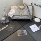 Chane-l small incense 2019 new Model AS1160 2019 fall and winter large diamond lattice tofu bag imported sheepskin single mouth bag Ancient silver white lat gold 3 kinds of metal mixed shoulder straps Coarse chain highli